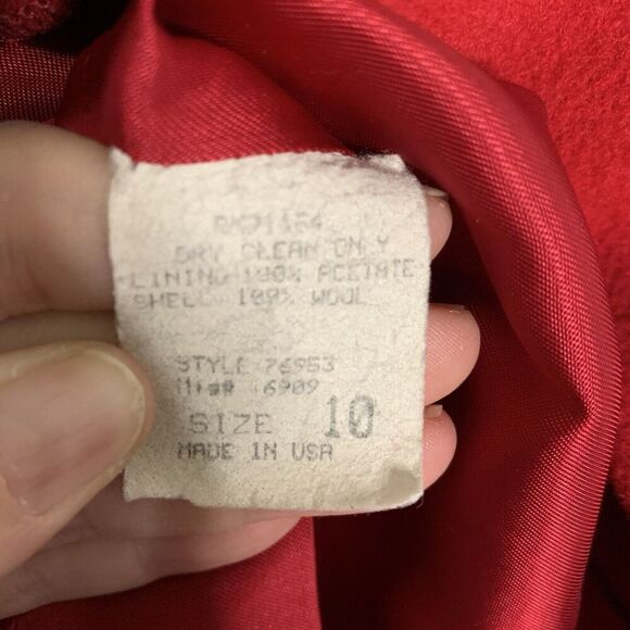 Maxx Meren Women's Size 10 Red Short Wool Pea Coat - Picture 3 of 4